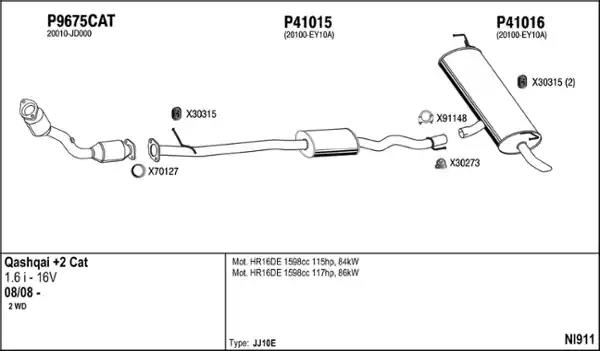 Ниссан кашкай j10 схема выхлопной системы