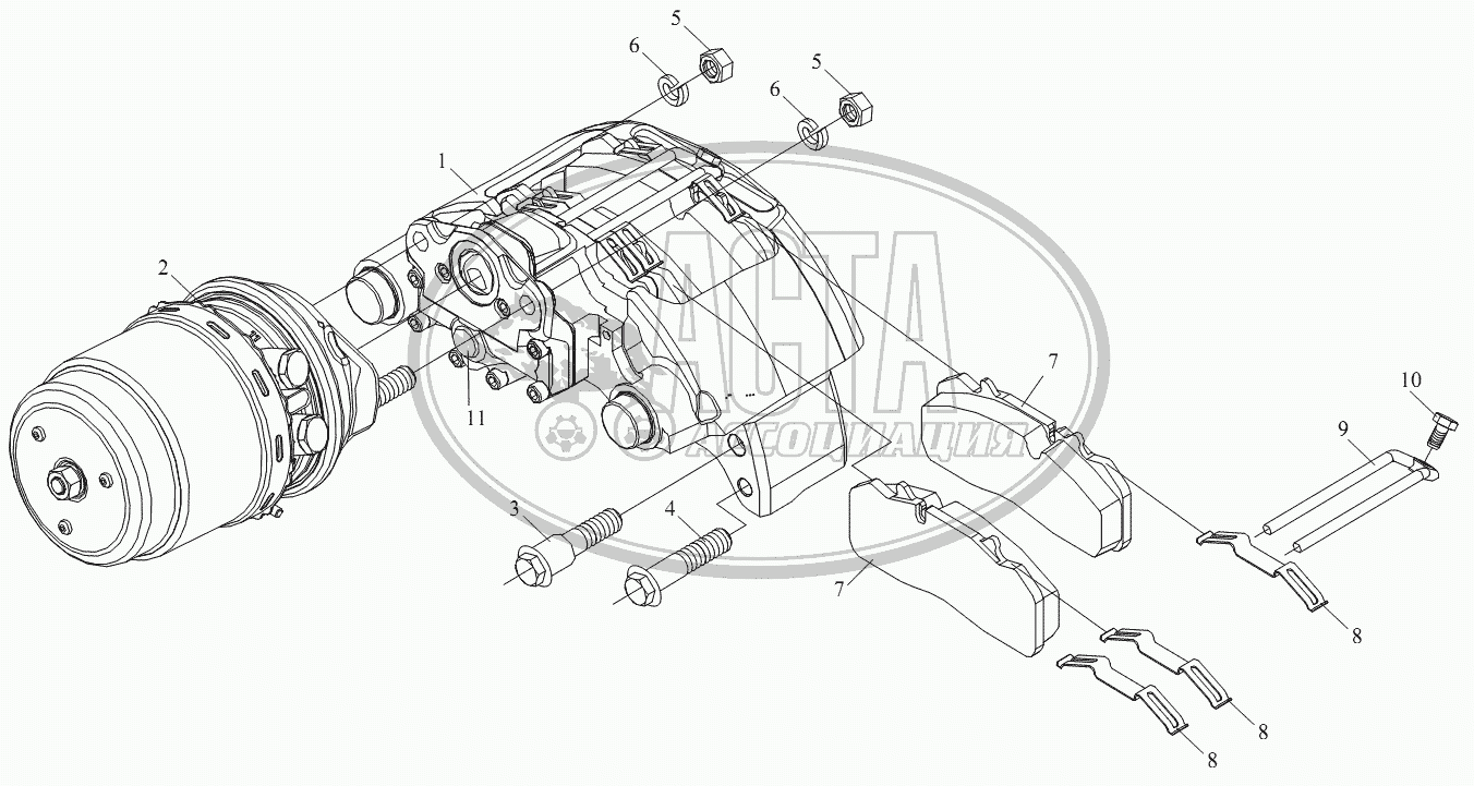 Дисковый тормоз заднего колеса для грузового автомобиля FAW CA-4180 (P66K2A)