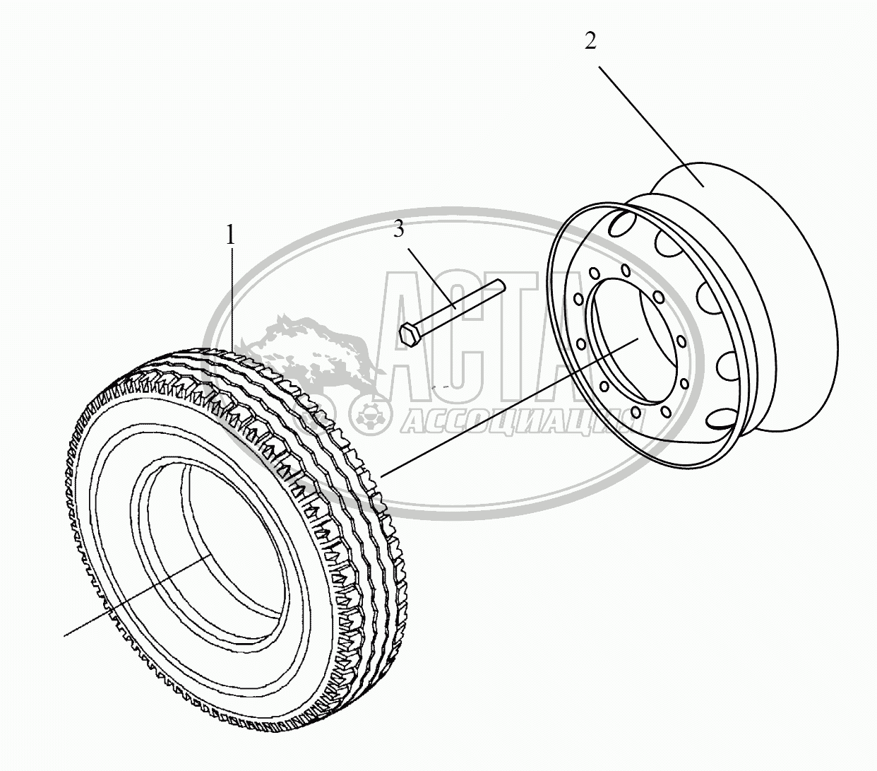 Колеса с шинами (315/80R22.5) для грузового автомобиля FAW САМОСВАЛ CA3250  СЕРИИ J6