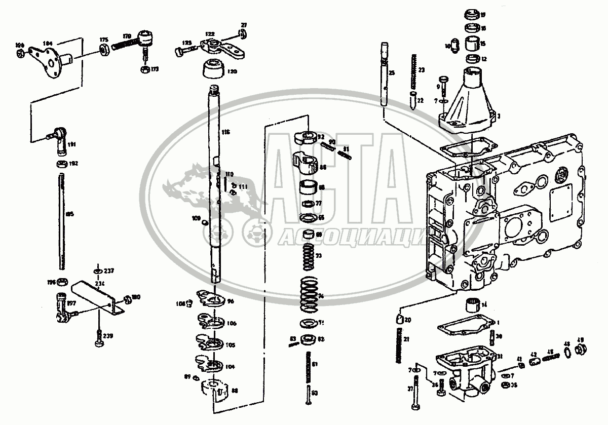 Механизм переключения передач коробки передач ZF для грузового автомобиля  HOWO CNHTC-HUAXIN