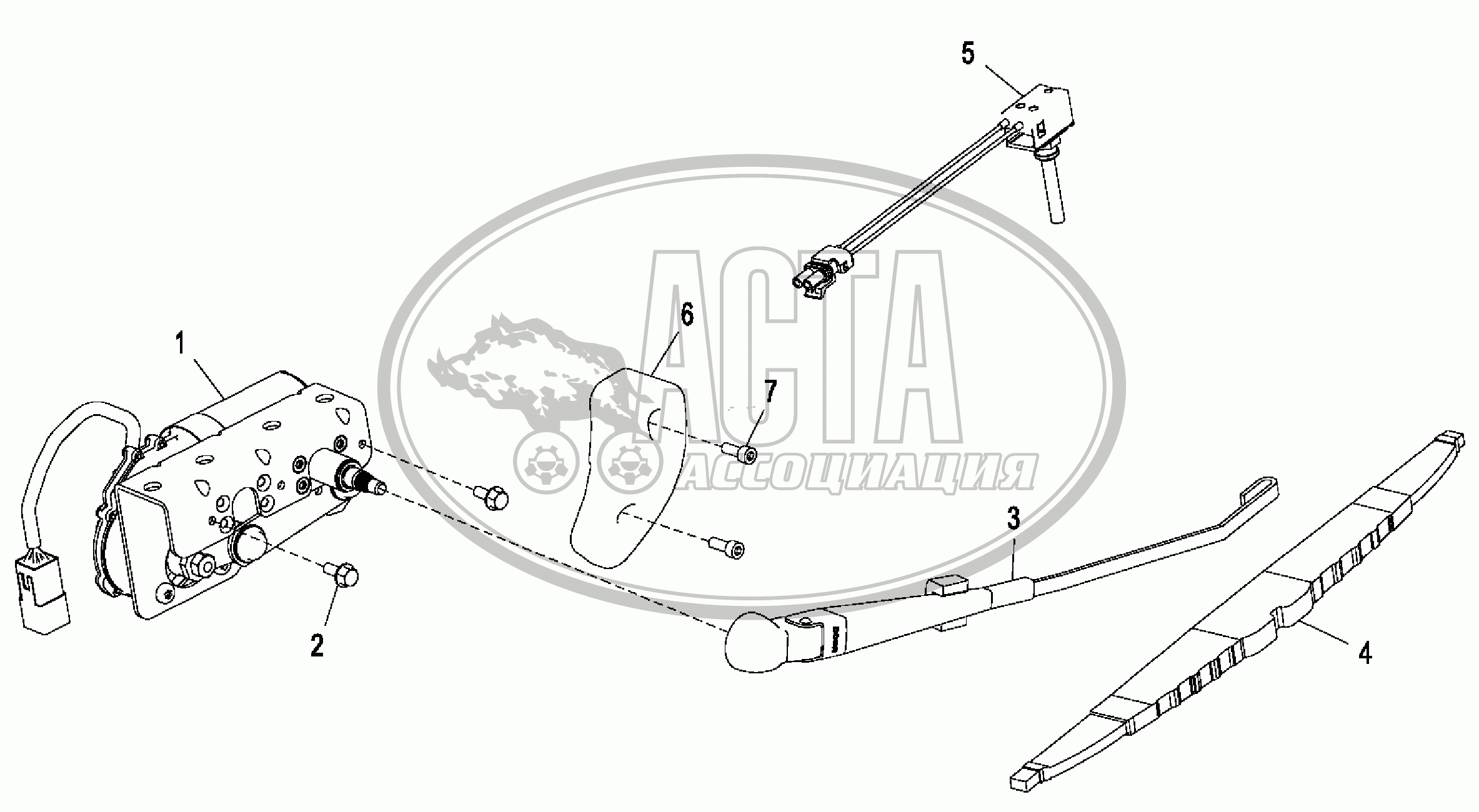 Система стеклооч. заднего ветрового стекла для JOHN DEERE JD-315SK(ЧАСТЬ 2)