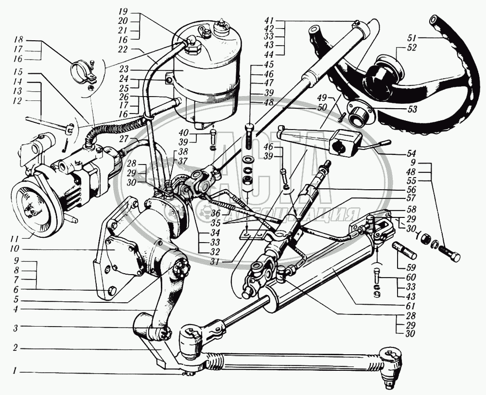 Управление рулевое для грузового автомобиля КРАЗ-6510