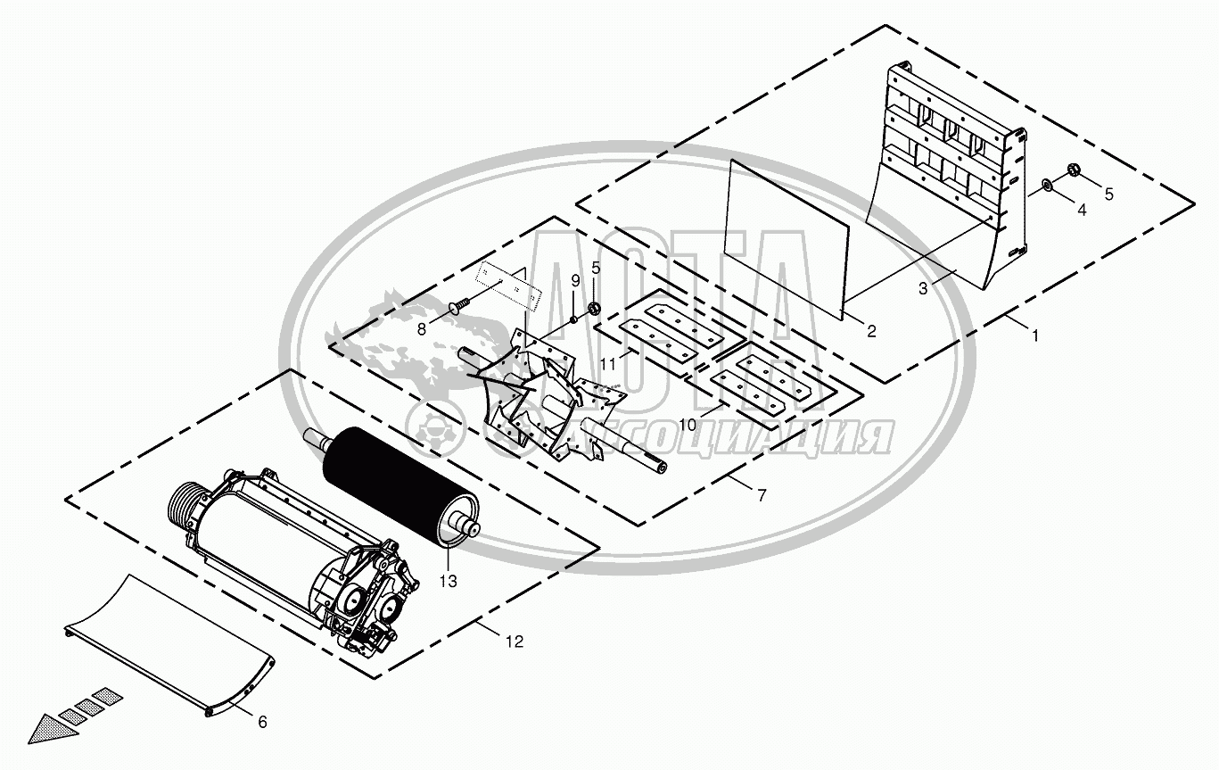 Crop flow-HD parts для KRONE BIG-X-1000