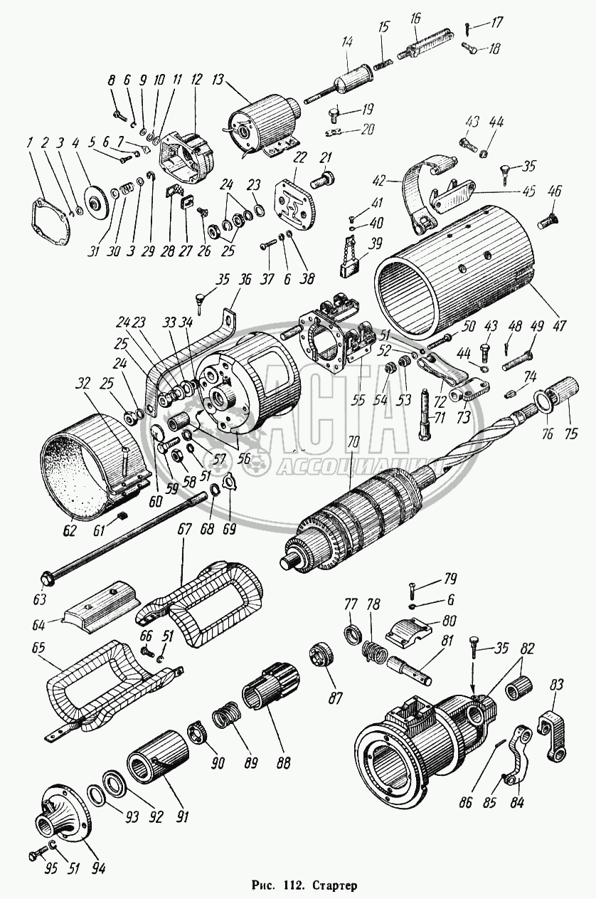 Стартер для грузового автомобиля МАЗ-504А