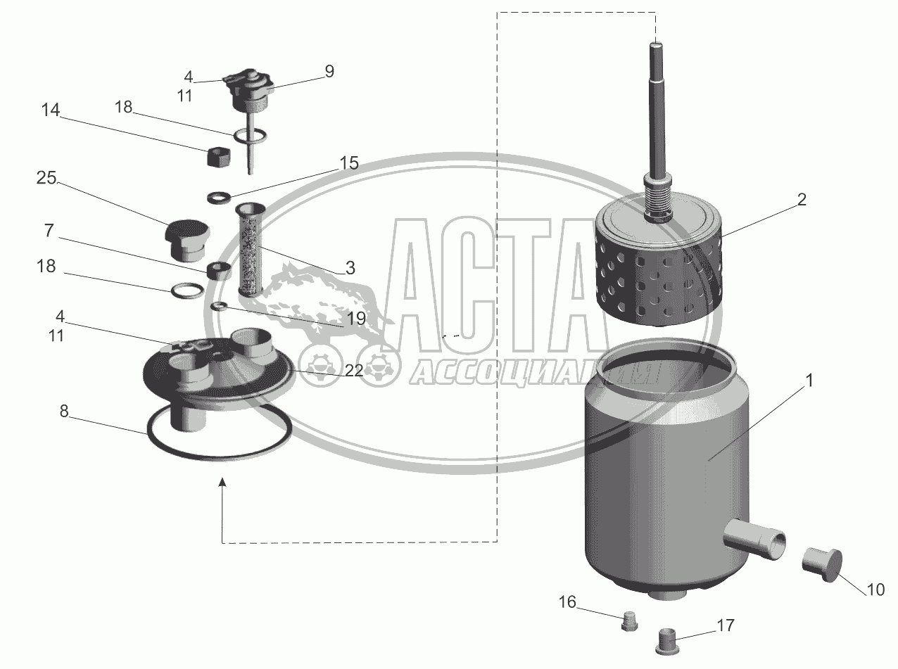 Бак масляный 5336-3410010-10 для грузового автомобиля МАЗ-5440B9, 6430B9