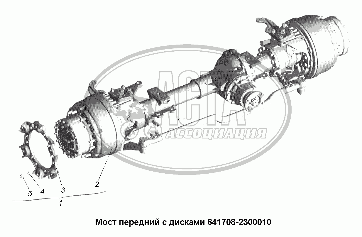 Мост переднийМост передний с дисками 641708-2300010 для грузового  автомобиля МАЗ-631705, 631708