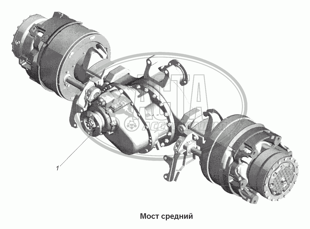 Мост среднийМост средний для грузового автомобиля МАЗ-631705, 631708