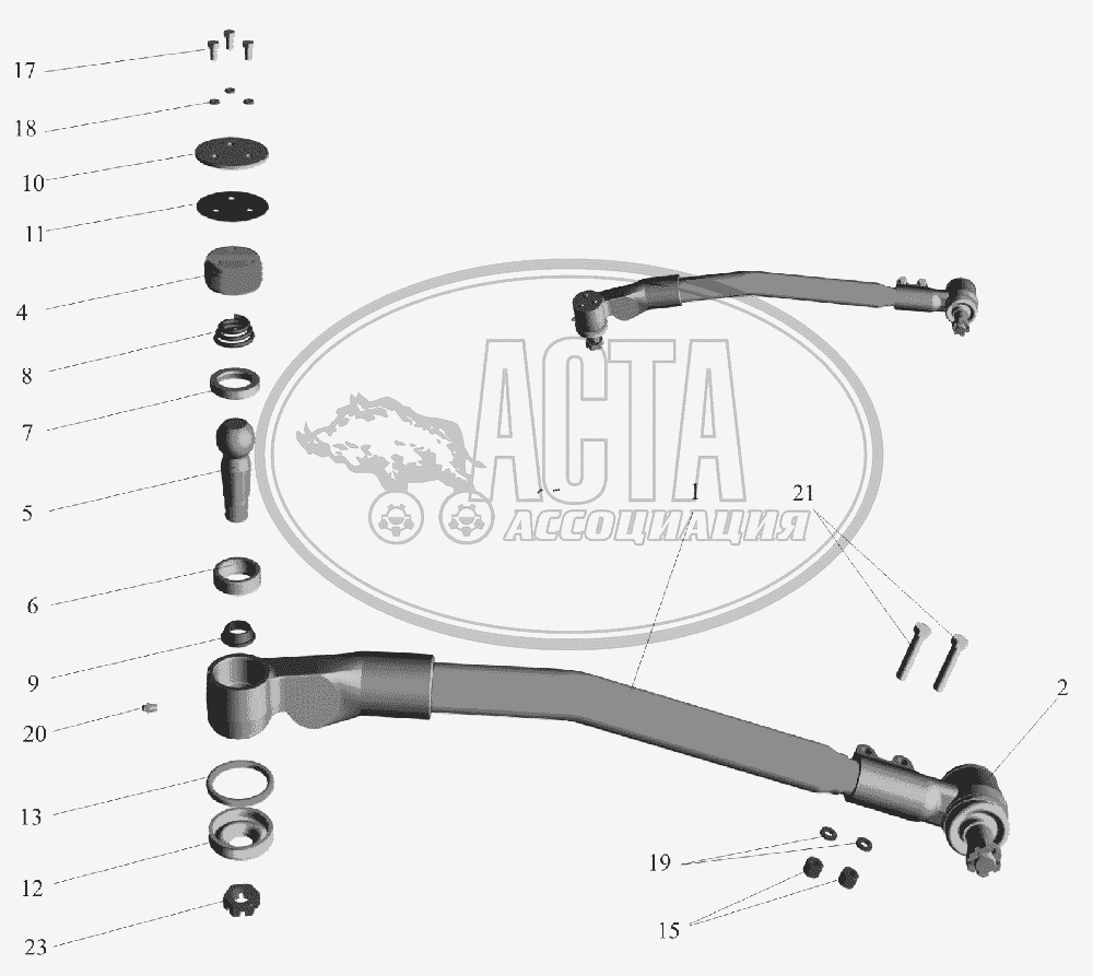 Тяга продольная 6430-3003010-010 для грузового автомобиля МАЗ-6516V8-520  (6516V8-540)