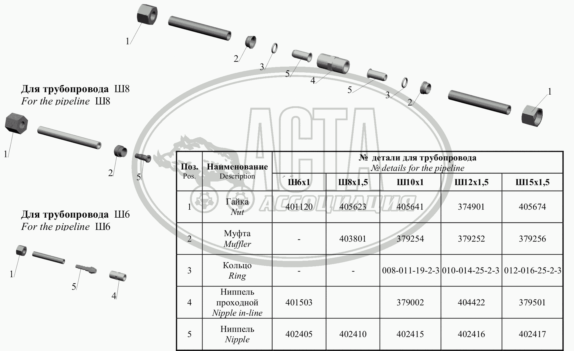 Соединение для ремонта поврежденных трубопроводов для грузового автомобиля  МАЗ-6516V8-520 (6516V8-540)