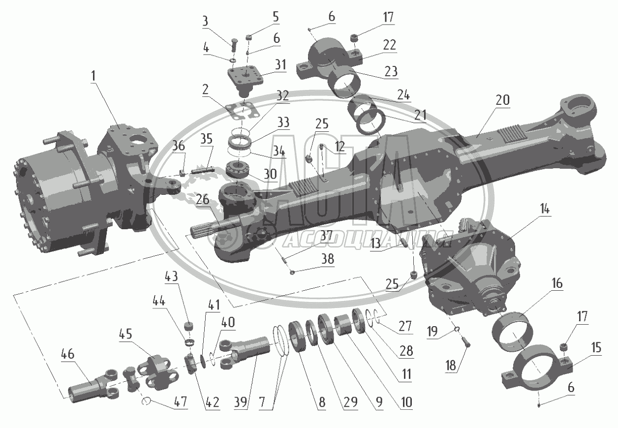 Шарнир сдвоенный 2522 2301024