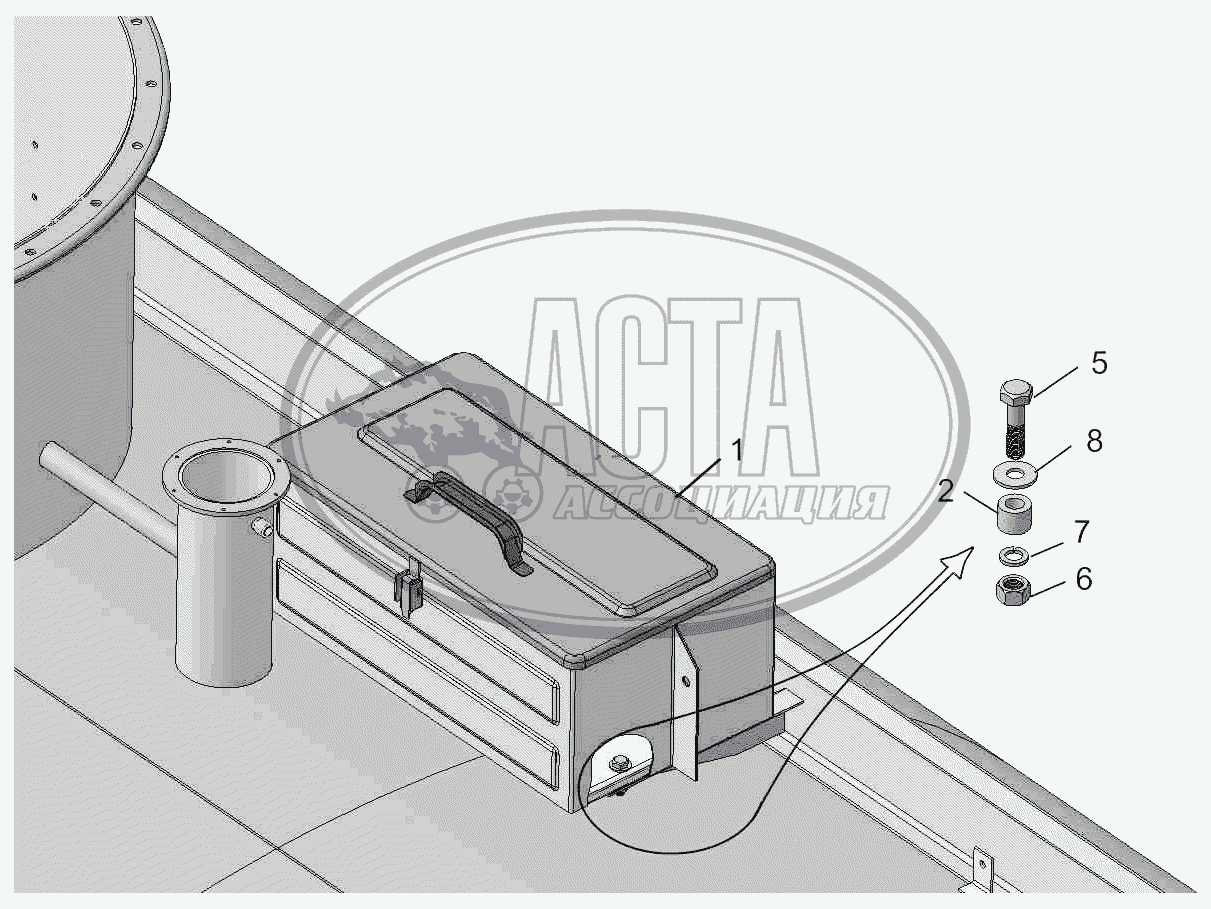 АЦ-10-53212-3919035 Установка ящика для песка для грузового автомобиля  НЕФАЗ-96894