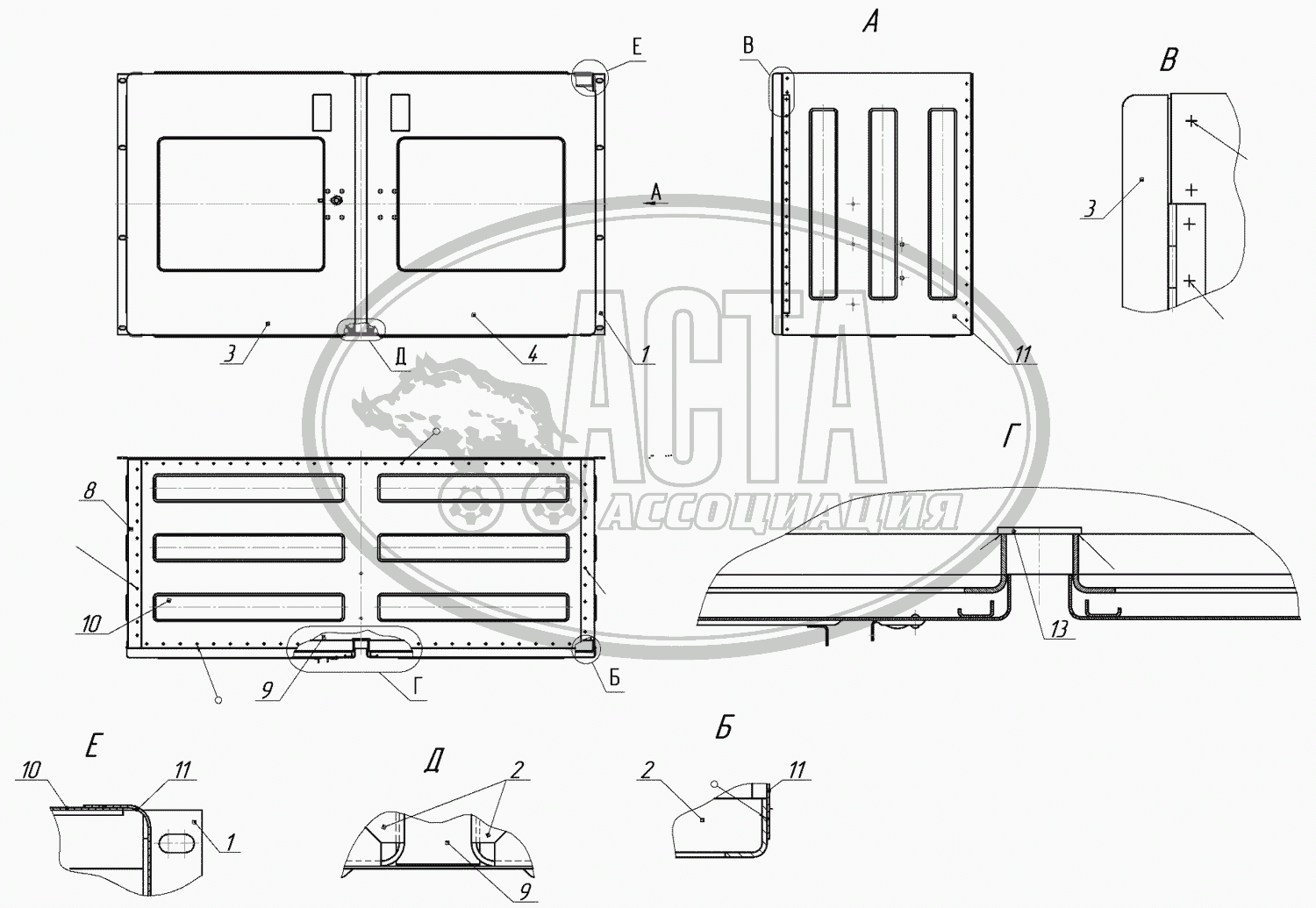 96931-01-8027060-04 Корпус шкафа для грузового автомобиля НЕФАЗ-96894