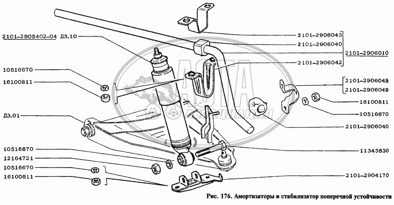 Амортизаторы и стабилизатор поперечной устойчивости для ВАЗ-2105