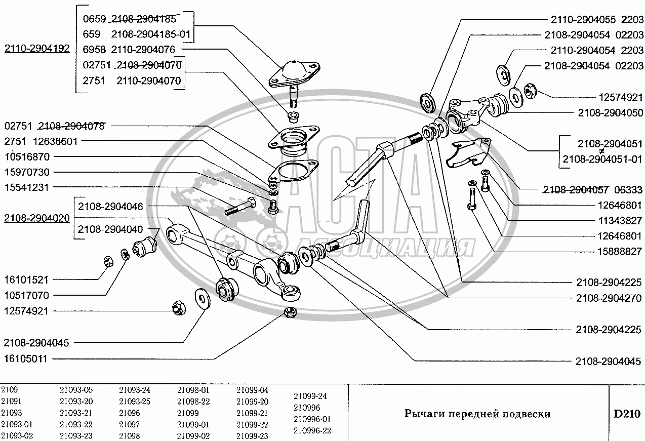 Подушка переднего шарнира 2108