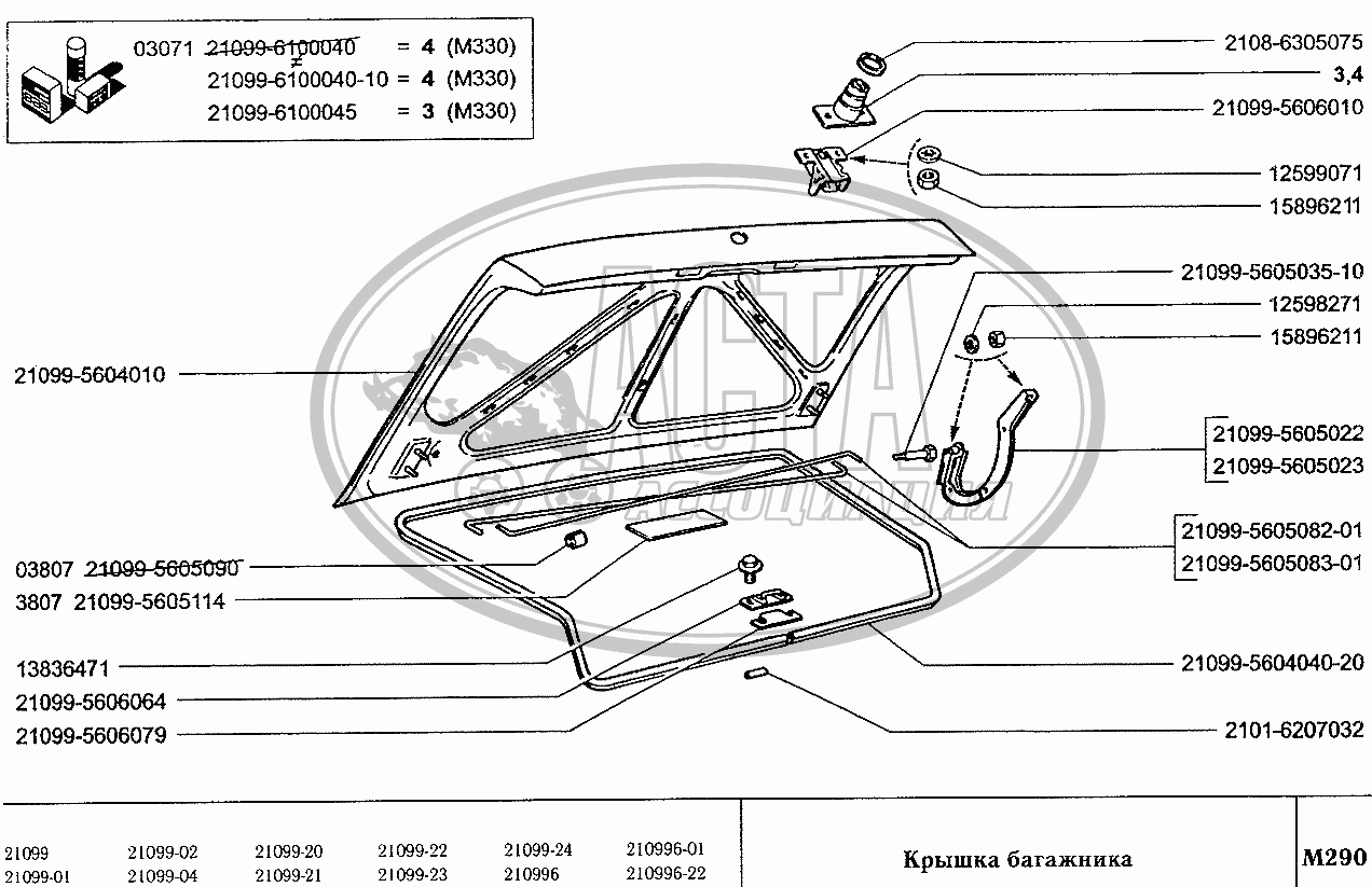 Крышка багажника для ВАЗ-2109