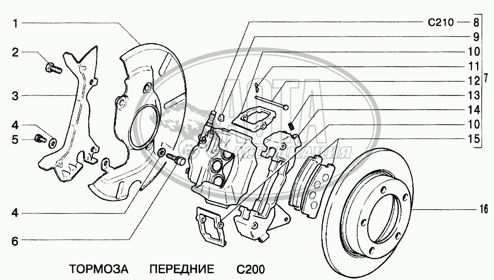 Ступица 2123 передняя схема