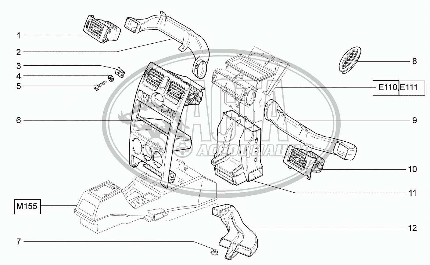 Воздуховоды и сопла для LADA PRIORA (ВАЗ-2170)