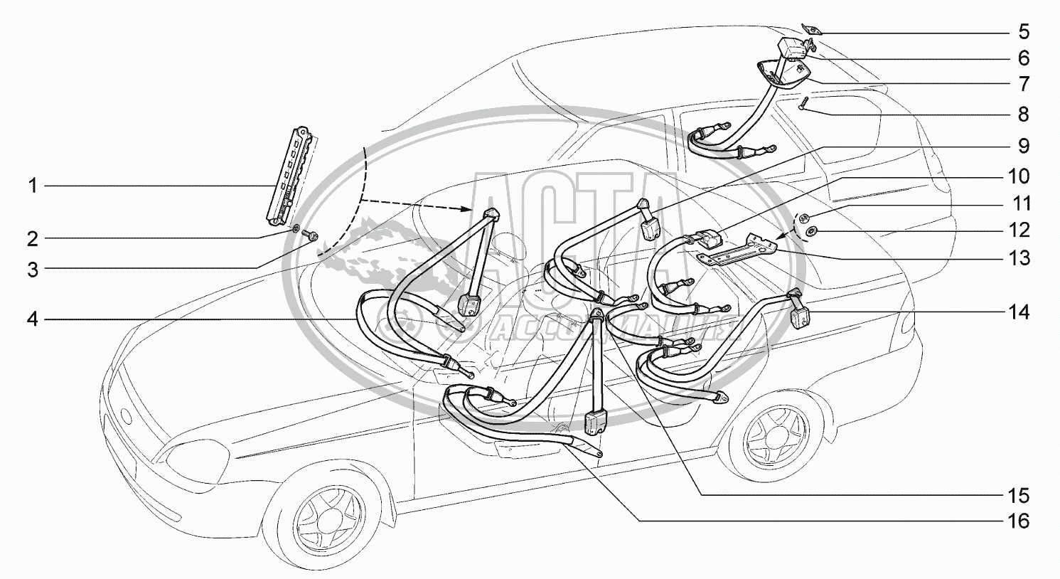 Ремни безопасности для LADA PRIORA (ВАЗ-2170)