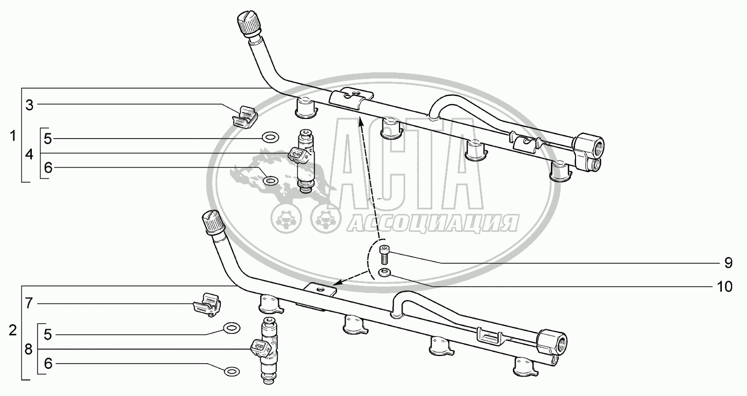 Рампа и форсунки для LADA PRIORA (ВАЗ-2170)