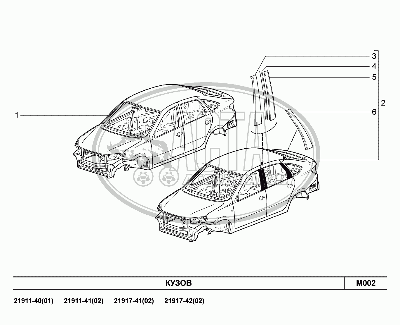 M002. Кузов для ВАЗ LADA GRANTA 2190