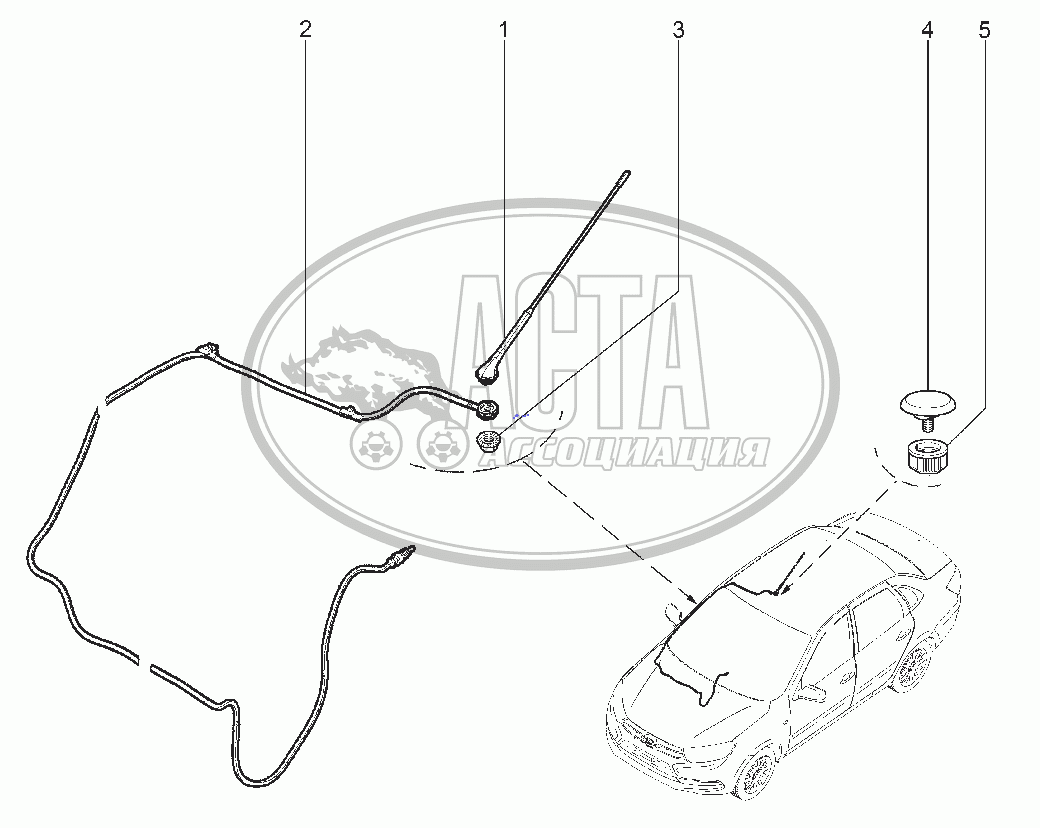 863210. АНТЕННА для ВАЗ LADA GRANTA 2191(LIFTBACK)