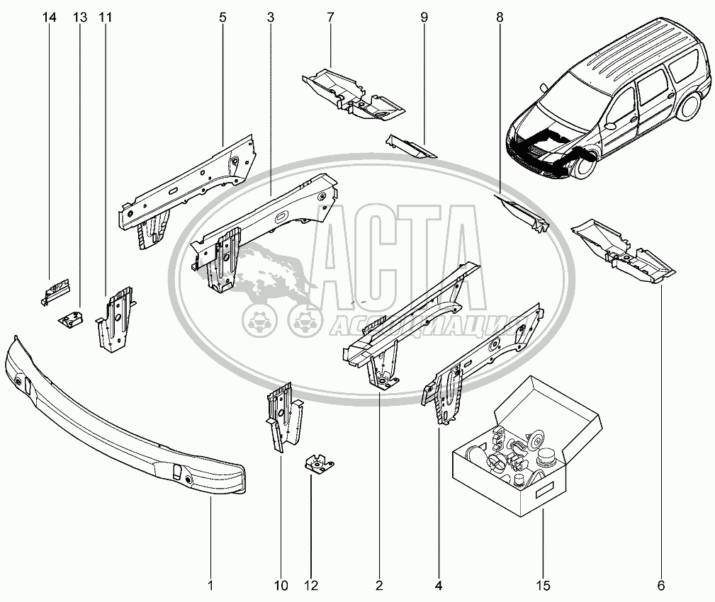 Элементы нижние передние для ВАЗ LADA LARGUS 4601