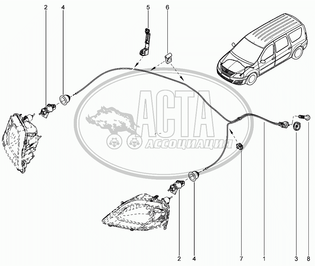 Фары передние с корректором для ВАЗ LADA LARGUS 4601