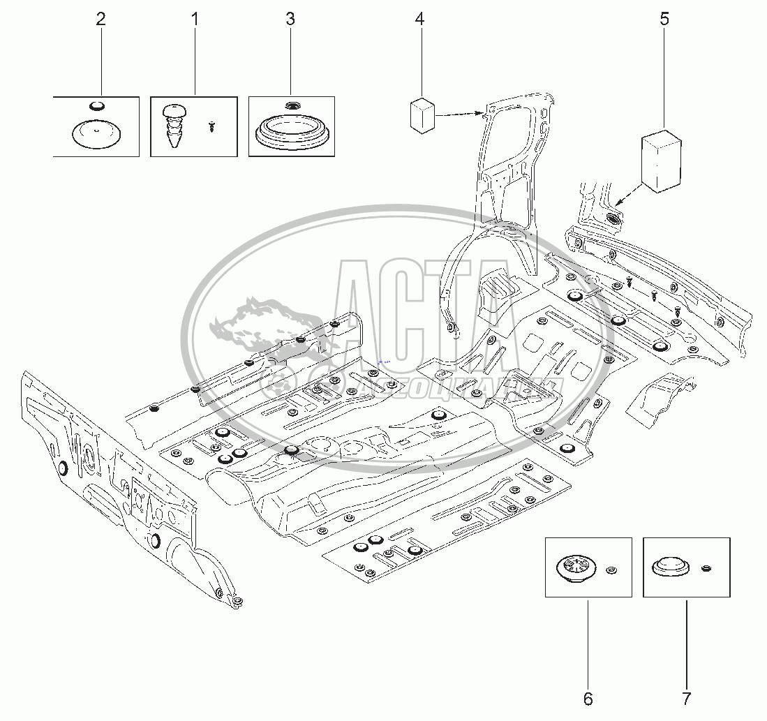 Схема установки заглушек для ВАЗ CHEVROLET NIVA