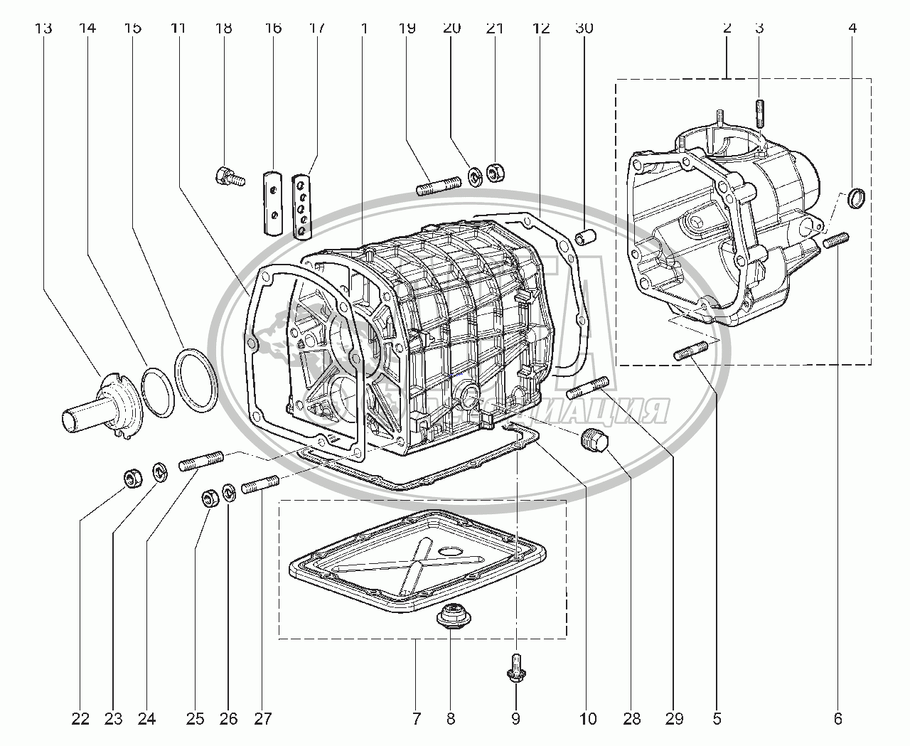 Картер коробки передач для ВАЗ CHEVROLET NIVA