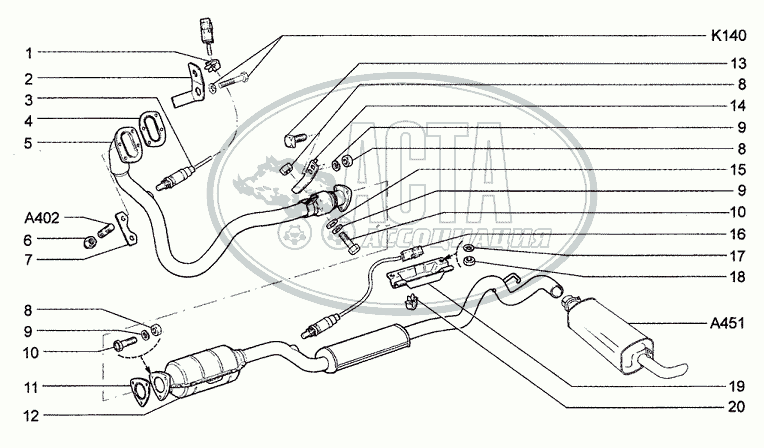 Выхлопная система 2123 схема