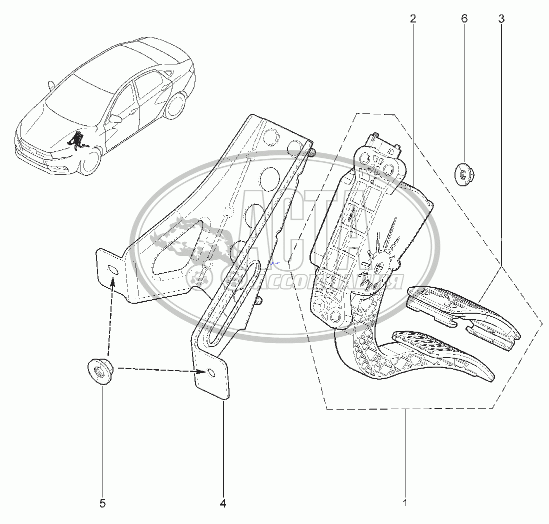 138110. ПЕДАЛЬ АКСЕЛЕРАТОРА (BVM5, BVI5) для ВАЗ LADA VESTA SW