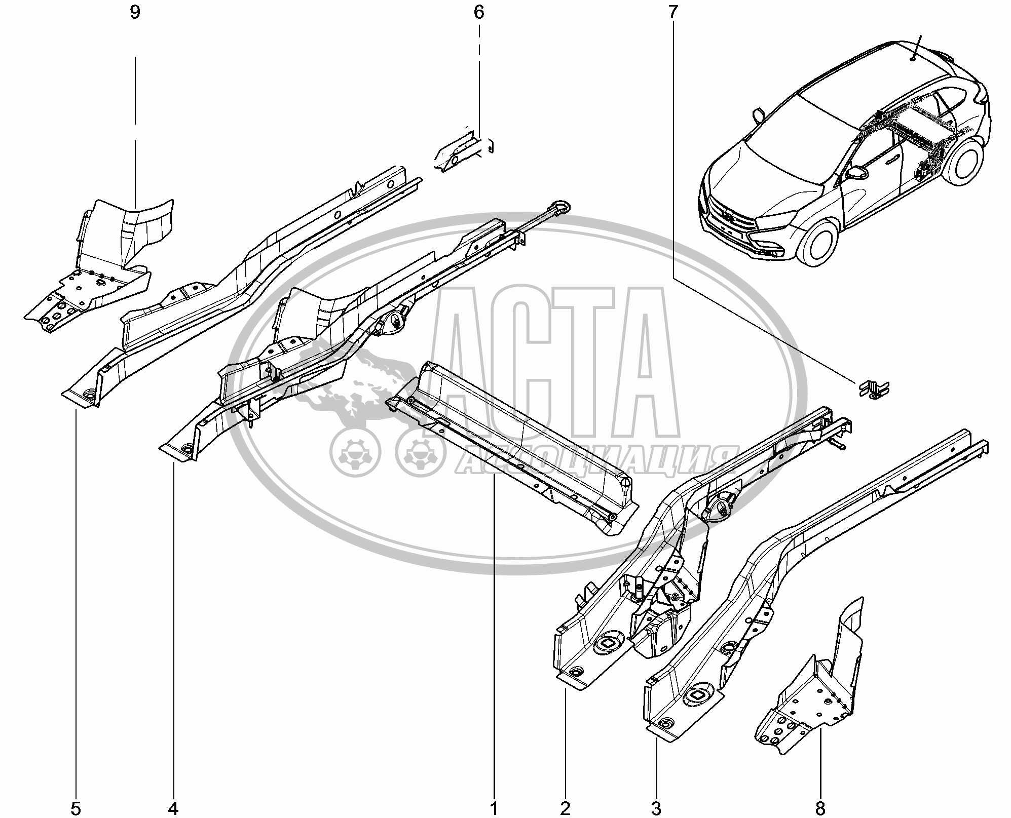 414010. Элементы нижние задние для ВАЗ LADA XRAY