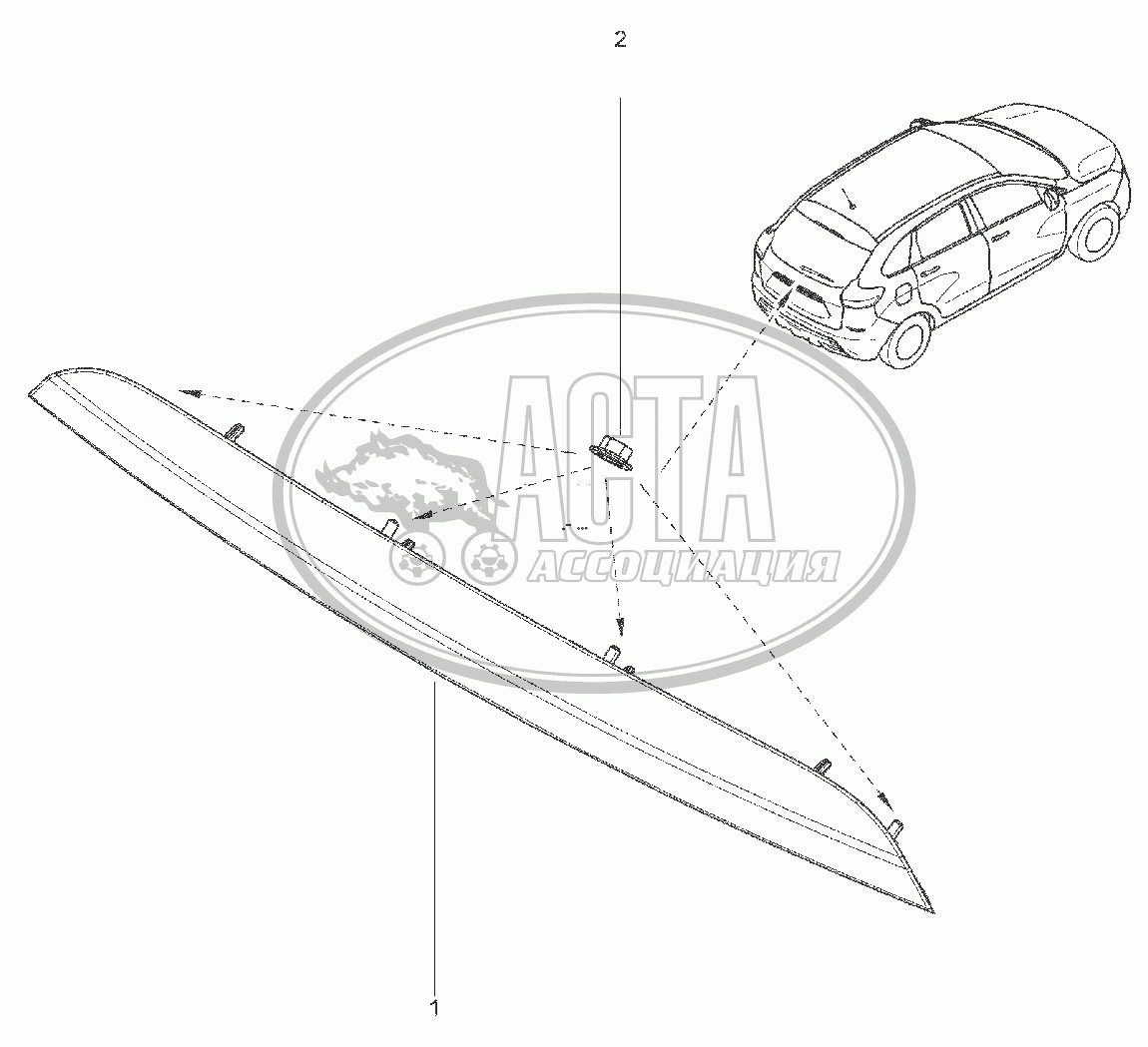 552610. НАКЛАДКА ДВЕРИ ЗАДКА XRAY для ВАЗ LADA XRAY