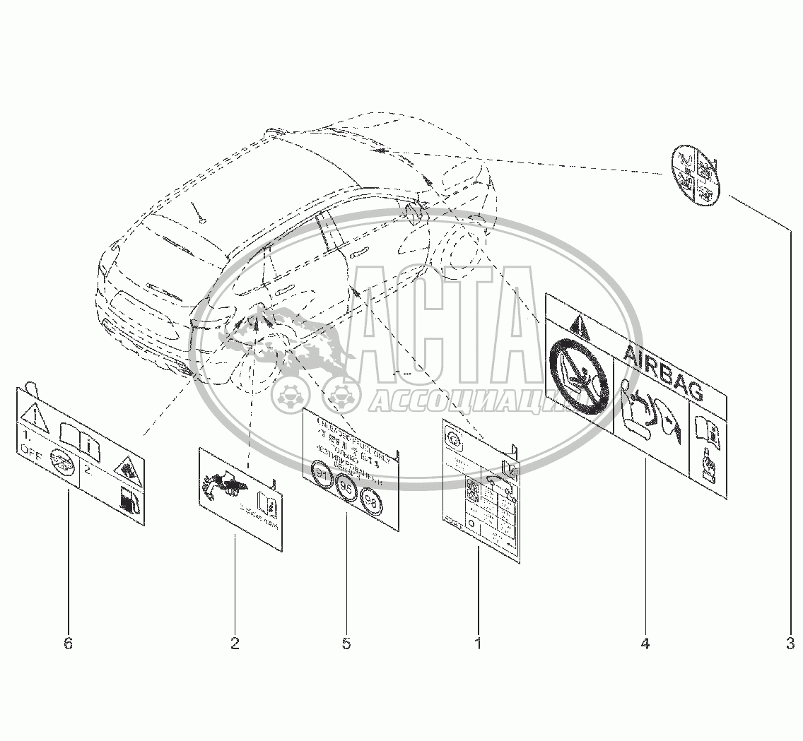 560710. НАКЛЕЙКИ ИНФОРМАЦИОННЫЕ для ВАЗ LADA XRAY