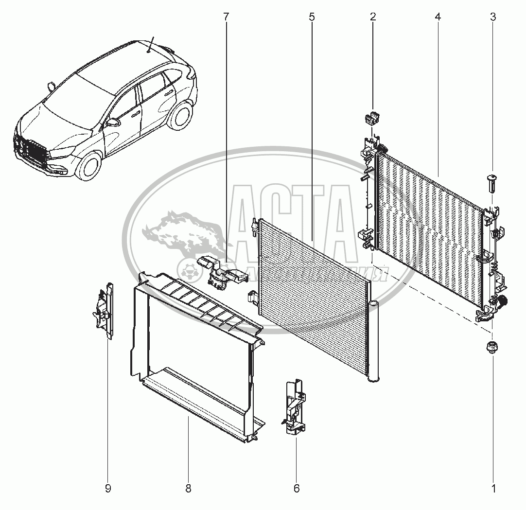 190110. РАДИАТОР ОХЛАЖДЕНИЯ для ВАЗ LADA XRAY