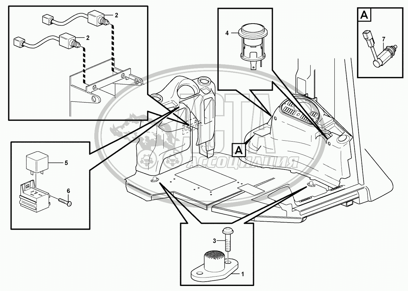 Foot switch and electric power outlet для VOLVO BL61