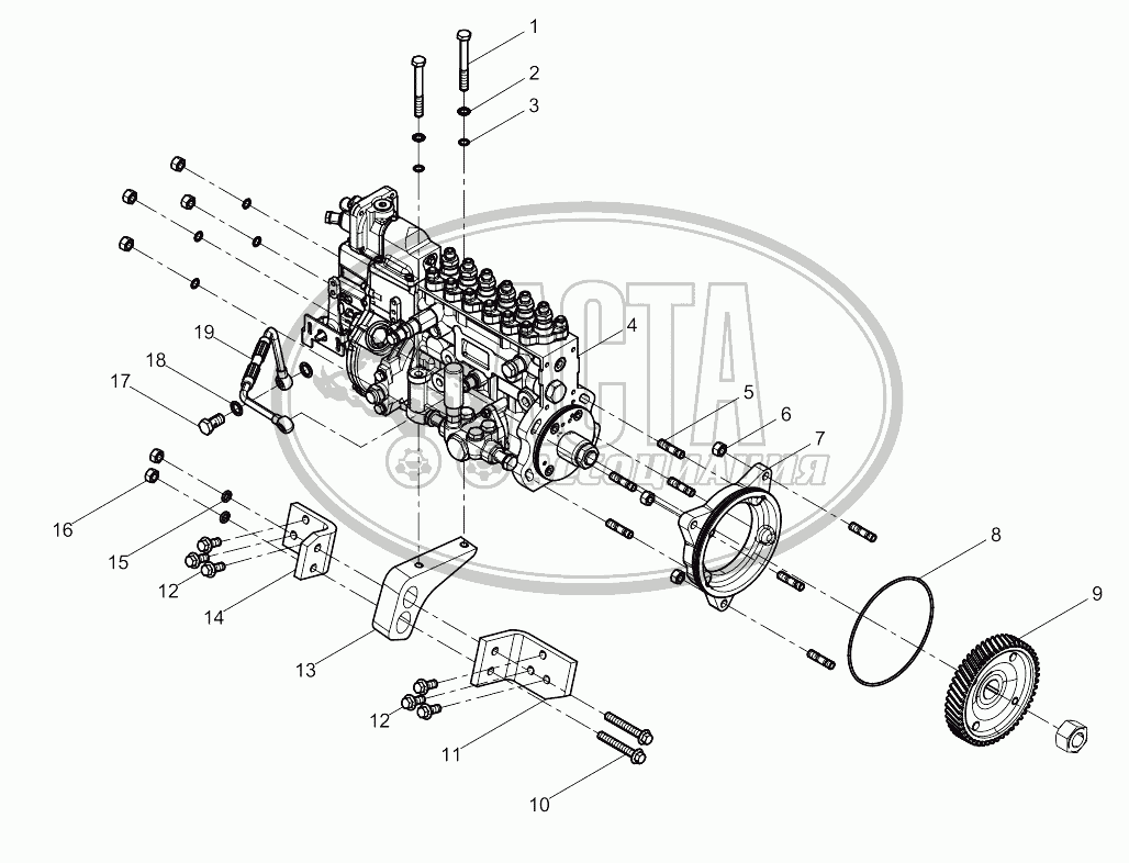 High pressure pump assembly для двигателя WEICHAI WD10 DHD10C0009