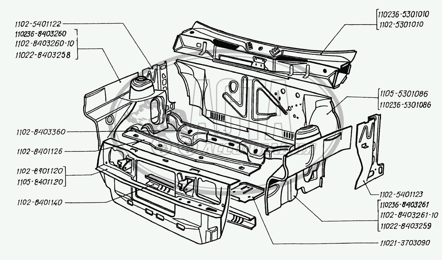 Детали кузова для ЗАЗ 1102 (ТАВРИЯ)