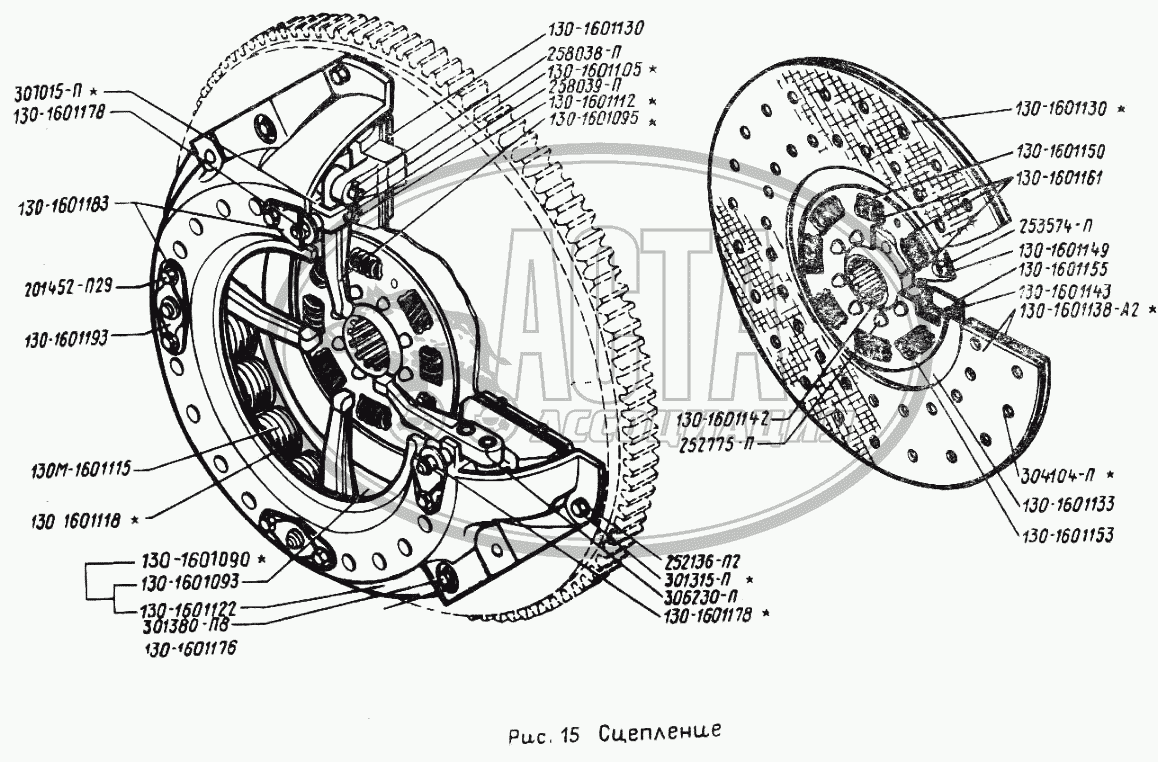 Сцепление для грузового автомобиля ЗИЛ-431410 (130)