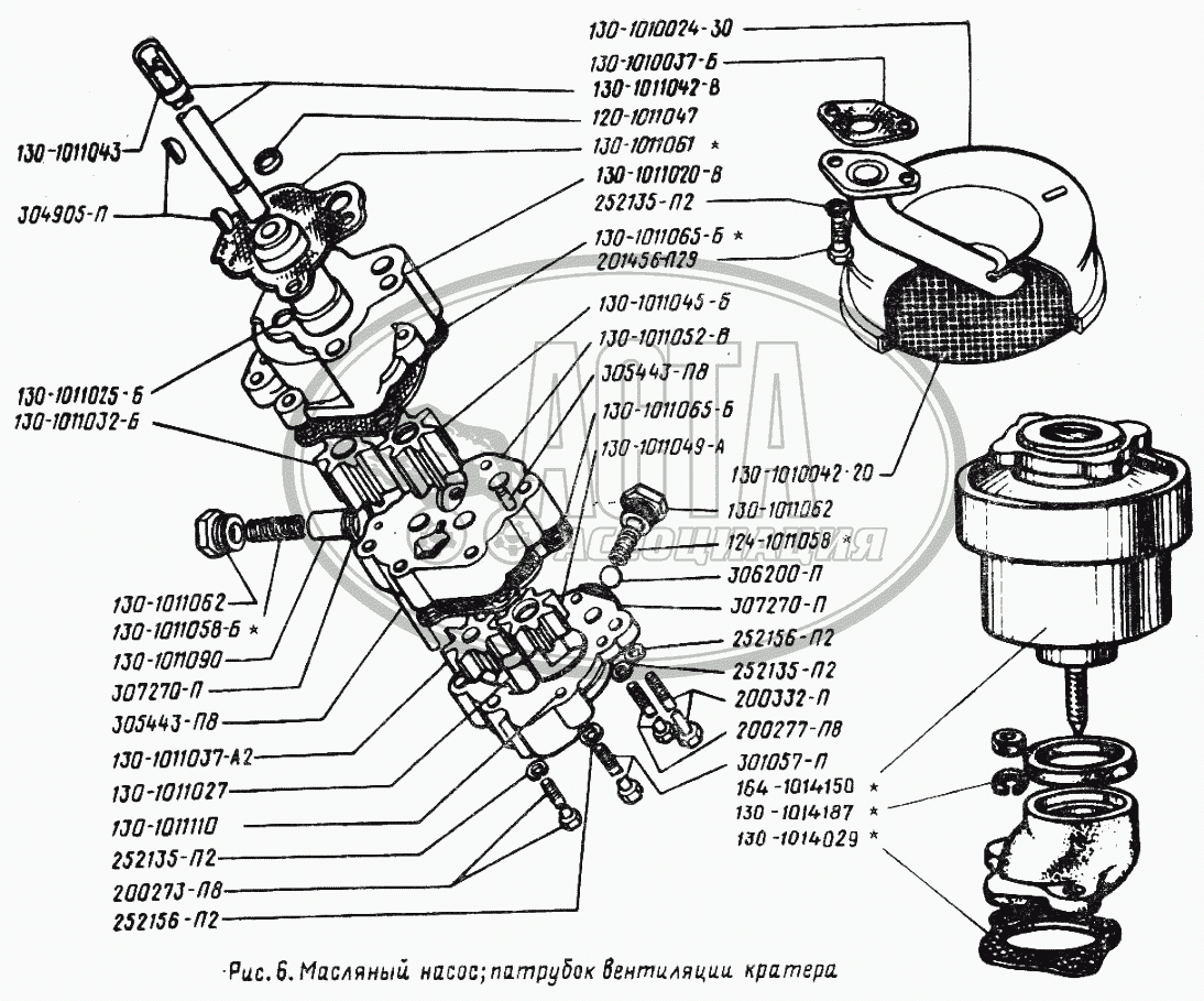 Масляный насос для грузового автомобиля ЗИЛ-431410 (130)