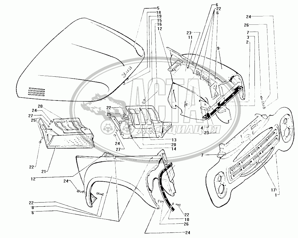 Оперение автомобиля для грузового автомобиля ЗИЛ-130